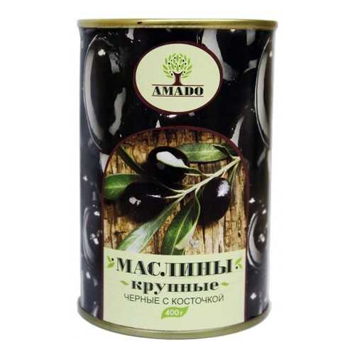 Черные маслины Amado с косточкой крупные 400 г в Билла