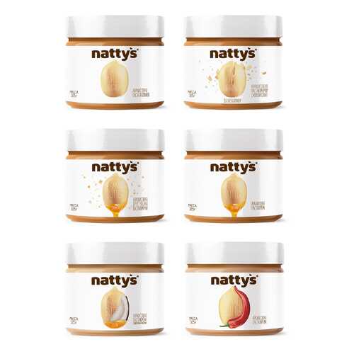 Набор арахисовых паст Nattys Peanut butter mix natbox 6 штук 325 г в Билла