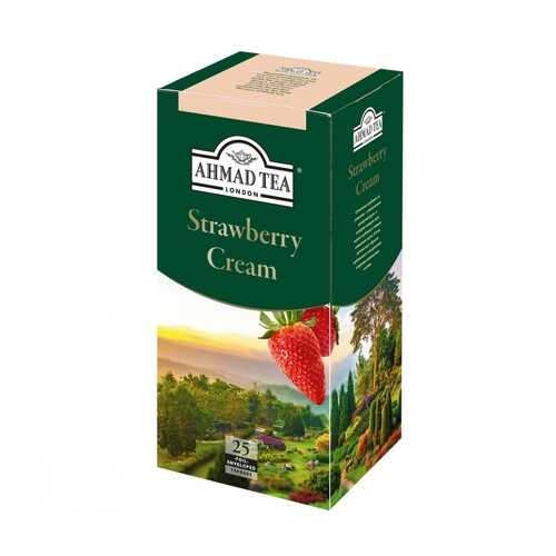 Чай Ahmad Strawberry Cream черный с клубникой 25 пакетиков в Билла