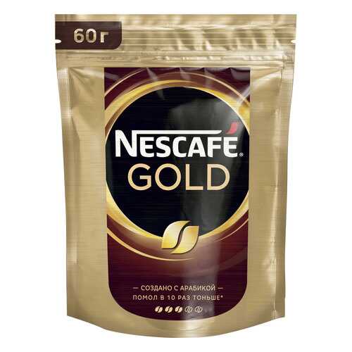 Кофе растворимый Nescafe gold сублимированный пакет 60 г в Билла