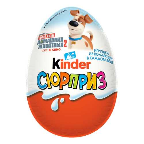 Яйцо Kinder Сюрприз из молочного шоколада с игрушкой Тайная жизнь домашних животных-2 20 г в Билла