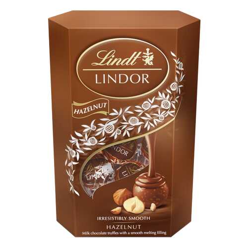 Набор конфет Lindt lindor молочный шоколад с кусочками фундука 200 г в Билла