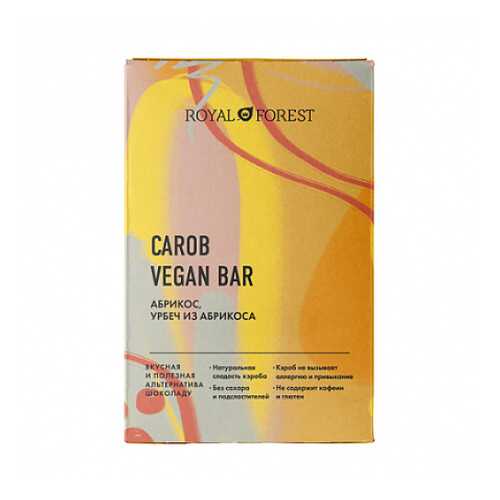 Шоколад Carob Vegan Bar Абрикос, урбеч абрикосовый Royal Forest 50 г в Билла