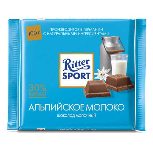Шоколад молочный Ritter Sport с альпийским молоком и начинкой из шоколадного мусса 100 г в Билла