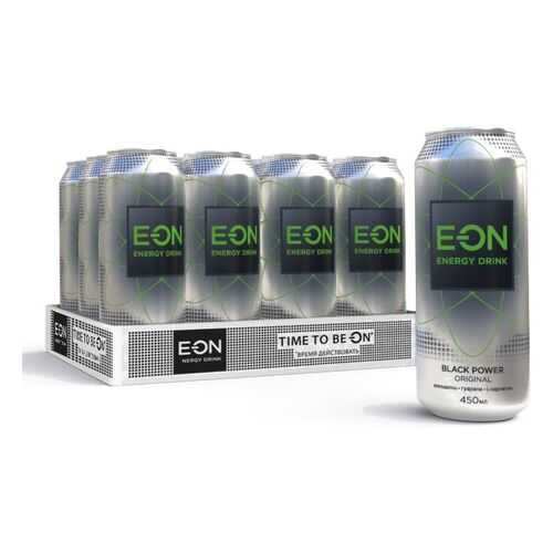 Энергетический напиток E-ON Black Power 12 шт по 450 мл в Билла